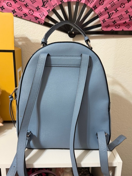 Coach Sky Blue Leather Backpack - Picture 10 of 11